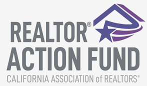 Logo for the REALTOR Action Fund of the California Association of REALTORS, featuring a purple house and star icon.