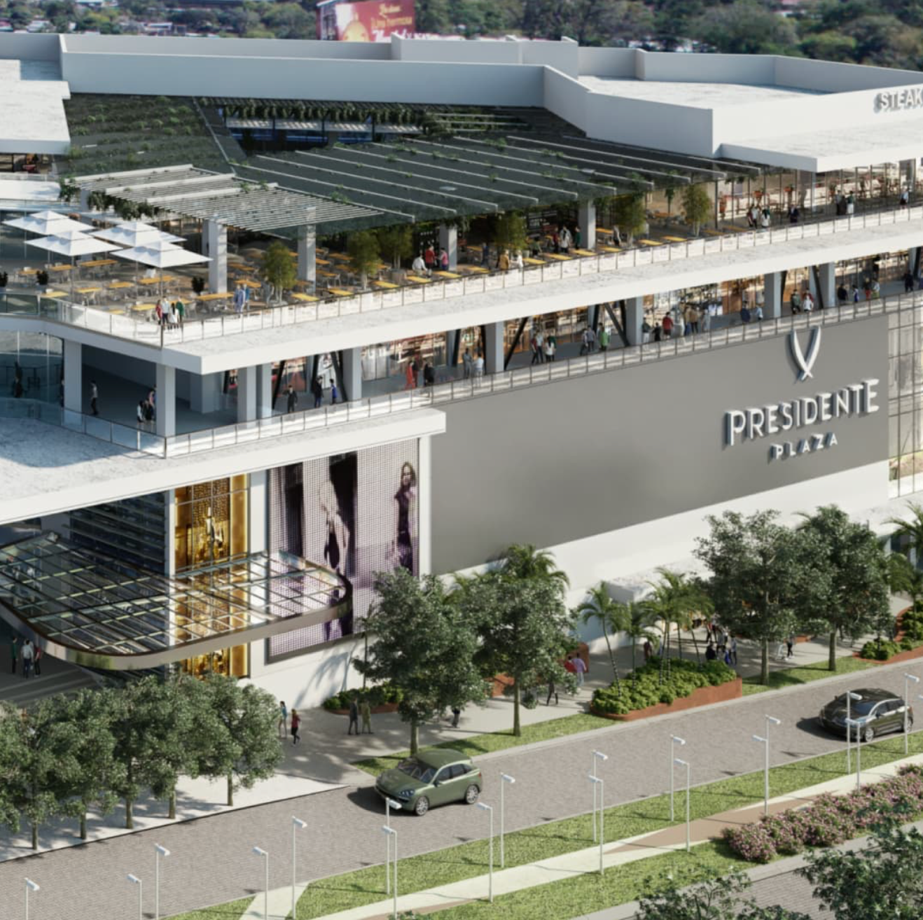 An artist 's impression of the presidente plaza shopping mall
