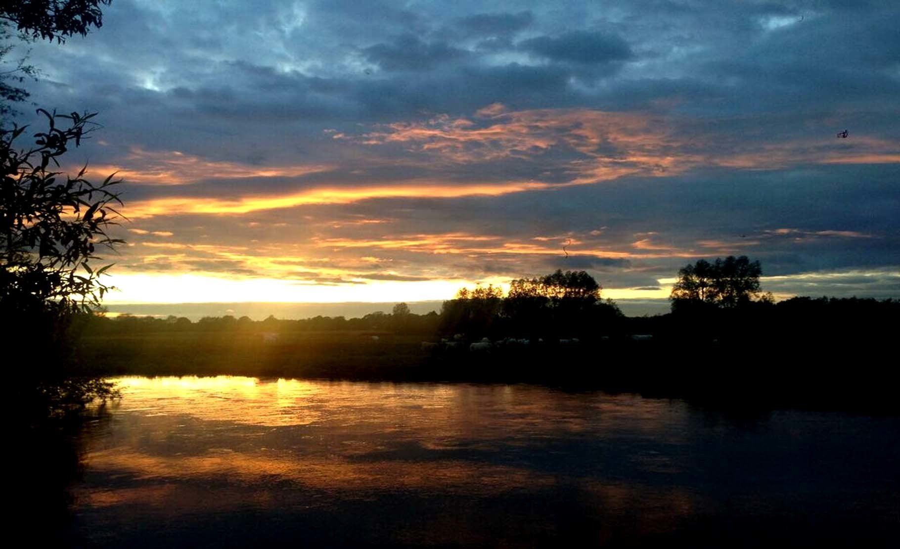 sun set over the Hampshire Avon