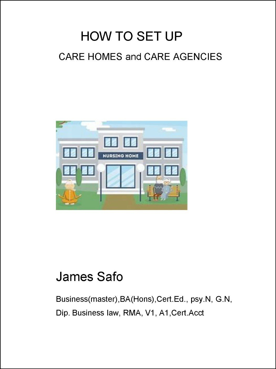 Book cover care home front view building sketch