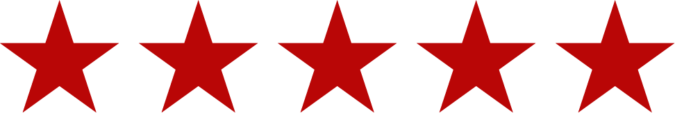 A row of red stars on a white background.