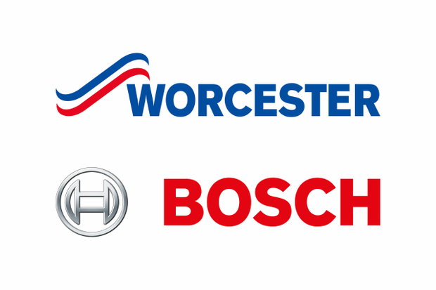 Two logos for worcester and bosch on a white background