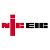 A red and black logo on a white background.