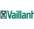 A vaillant logo with a cat on it on a white background.