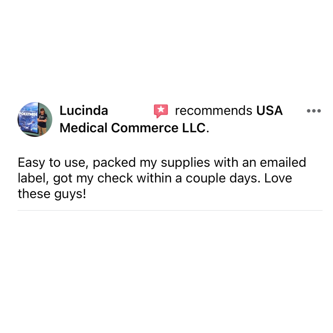 sell your diabetic supplies and request a free return label to send in your supplies to make some quick cash! usamedicalcommerce.com