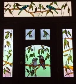 Door with Different Birds Design — Jamisontown, NSW — Stained Glass Overlay Penrith