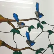 Cute Blue Little Birds — Jamisontown, NSW — Stained Glass Overlay Penrith