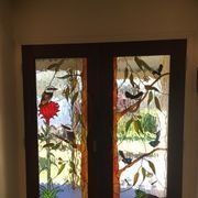 Large Red Flower with Little Birds — Jamisontown, NSW — Stained Glass Overlay Penrith