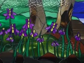 Purple Flowers — Jamisontown, NSW — Stained Glass Overlay Penrith