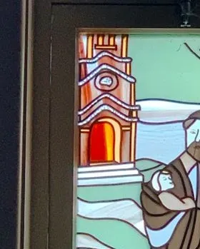 Church and a Priest Holding a Child — Jamisontown, NSW — Stained Glass Overlay Penrith