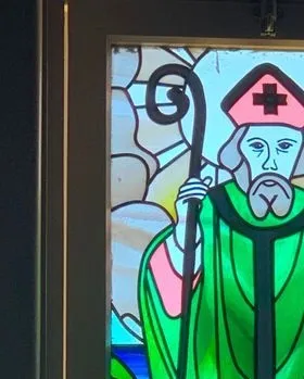 Priest Holding a Cane — Jamisontown, NSW — Stained Glass Overlay Penrith