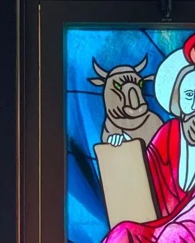 Sacred Man and an Ox — Jamisontown, NSW — Stained Glass Overlay Penrith