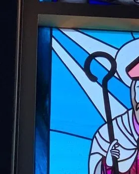 Sacred Man with Cane — Jamisontown, NSW — Stained Glass Overlay Penrith