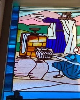 man Holding a Sacred Bread — Jamisontown, NSW — Stained Glass Overlay Penrith