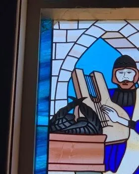 Man Playing Harp — Jamisontown, NSW — Stained Glass Overlay Penrith