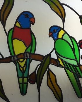 Macaw Birds — Jamisontown, NSW — Stained Glass Overlay Penrith