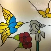 Yellow Bird And Flowers — Jamisontown, NSW — Stained Glass Overlay Penrith