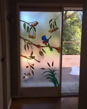 Design On A Sliding Door — Jamisontown, NSW — Stained Glass Overlay Penrith