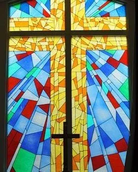 Yellow Large Cross — Jamisontown, NSW — Stained Glass Overlay Penrith