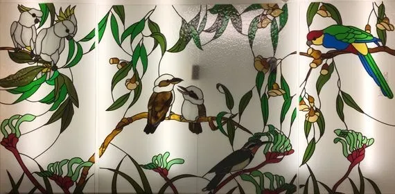 Various Birds on Tree Branches — Jamisontown, NSW — Stained Glass Overlay Penrith