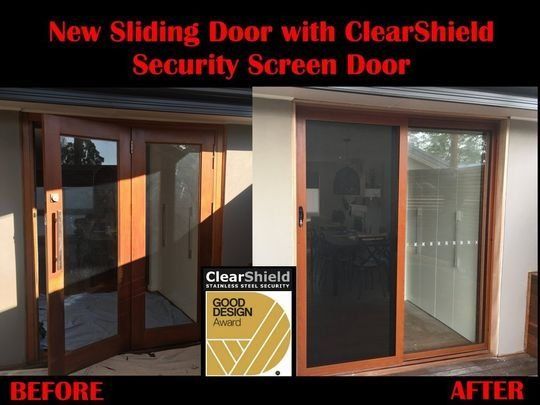Before and After Security Screen Door — Jamisontown, NSW — Stained Glass Overlay Penrith