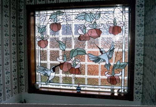 Birds Flying and Red Flowers — Jamisontown, NSW — Stained Glass Overlay Penrith