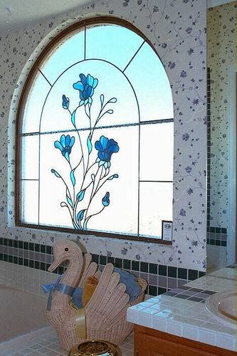 Beautiful Blue Flowers on Windows — Jamisontown, NSW — Stained Glass Overlay Penrith