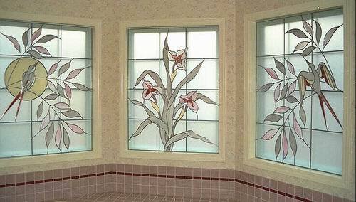 Flowers and Birds Design Window — Jamisontown, NSW — Stained Glass Overlay Penrith