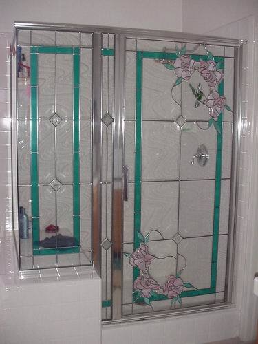 Flowers Design Shower Enclosure — Jamisontown, NSW — Stained Glass Overlay Penrith