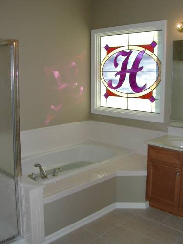 Letter H Design on Stained Glass — Jamisontown, NSW — Stained Glass Overlay Penrith