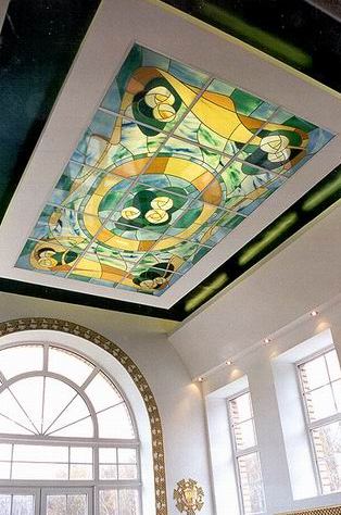 White Flowers Design on Ceiling — Jamisontown, NSW — Stained Glass Overlay Penrith
