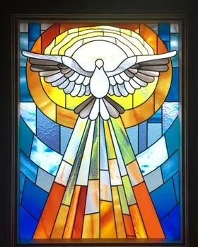 Dove Flying with Sun Rays Behind — Jamisontown, NSW — Stained Glass Overlay Penrith