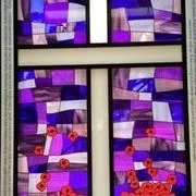 Cross with Purple Background — Jamisontown, NSW — Stained Glass Overlay Penrith