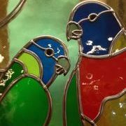 Two Parrots Close Up — Jamisontown, NSW — Stained Glass Overlay Penrith