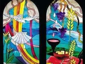 Dove Flying and Grapes — Jamisontown, NSW — Stained Glass Overlay Penrith