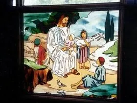Jesus with Children — Jamisontown, NSW — Stained Glass Overlay Penrith