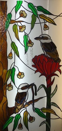 Two Brown and White Birds — Jamisontown, NSW — Stained Glass Overlay Penrith