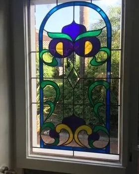 Purple And Green Shapes — Jamisontown, NSW — Stained Glass Overlay Penrith