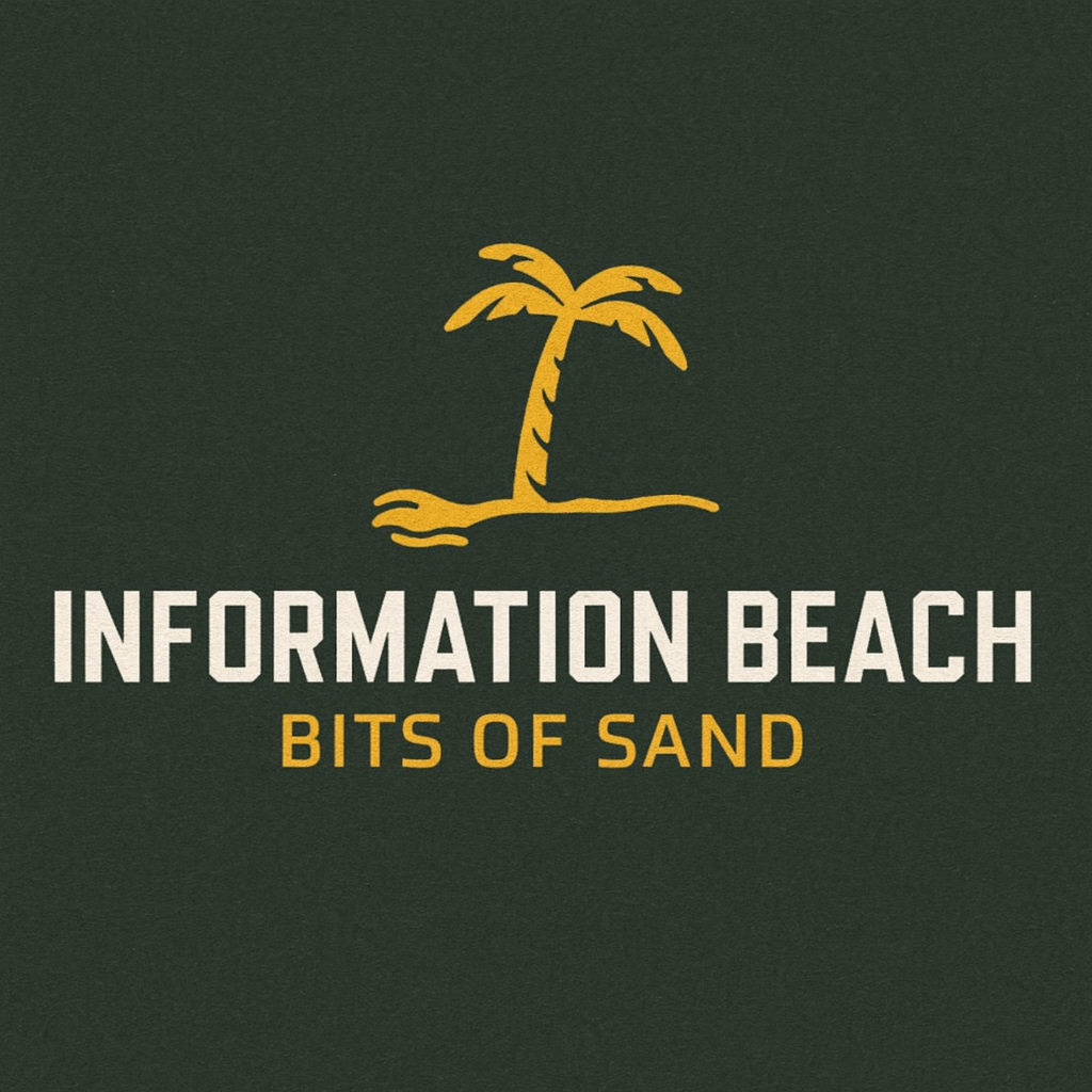 Logo with a yellow palm tree over