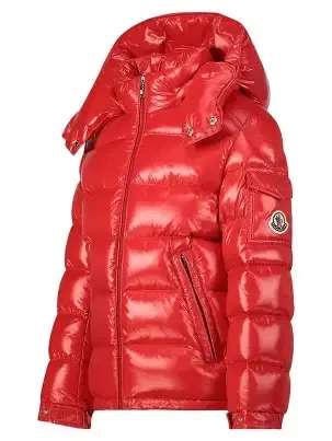 Red Moncler Maya Hooded Short Down Jacket