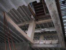 This is another view of the elevator shaft opening looking from the bottom up.