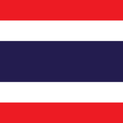Flag of Thailand: five horizontal stripes, red-white-blue-white-red.