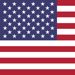 American flag, red and white stripes, blue field with white stars.