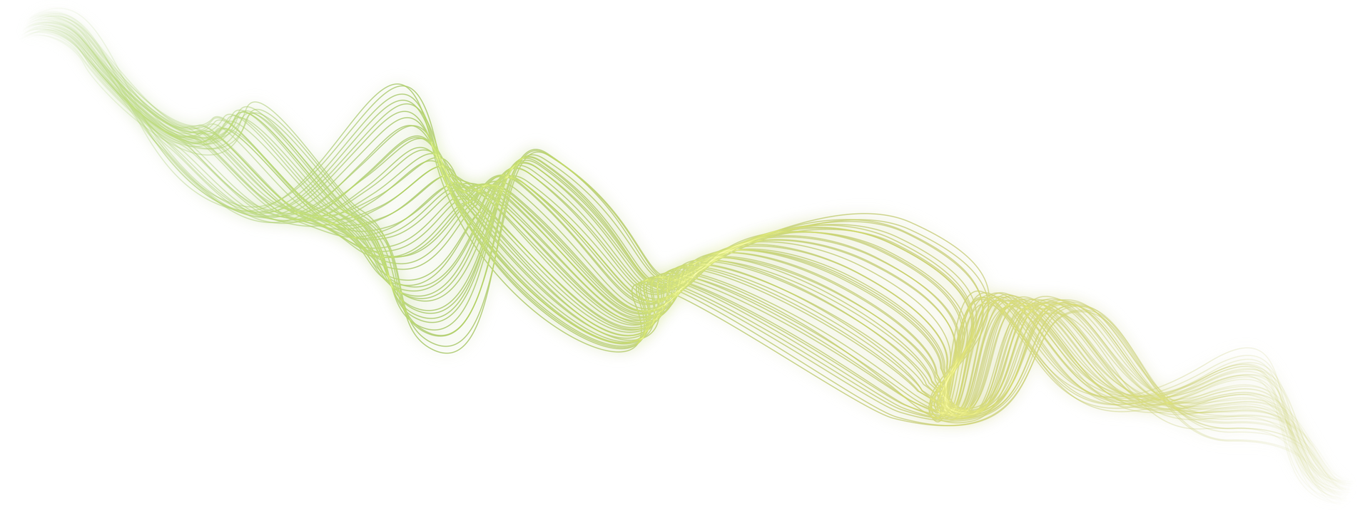 Green and yellow wavy line on white background.