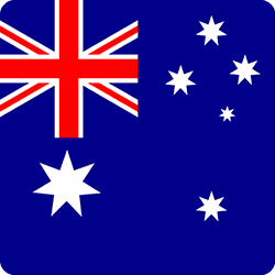 Australian flag: blue background with Union Jack and white stars.