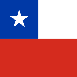 Chile's flag: a blue square with a white star in the upper-left, white and red stripes.