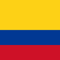 Flag of Colombia, featuring horizontal bands of yellow, blue, and red.