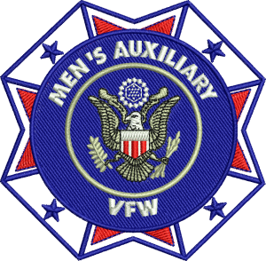 A men 's auxiliary vfw patch with an eagle on it