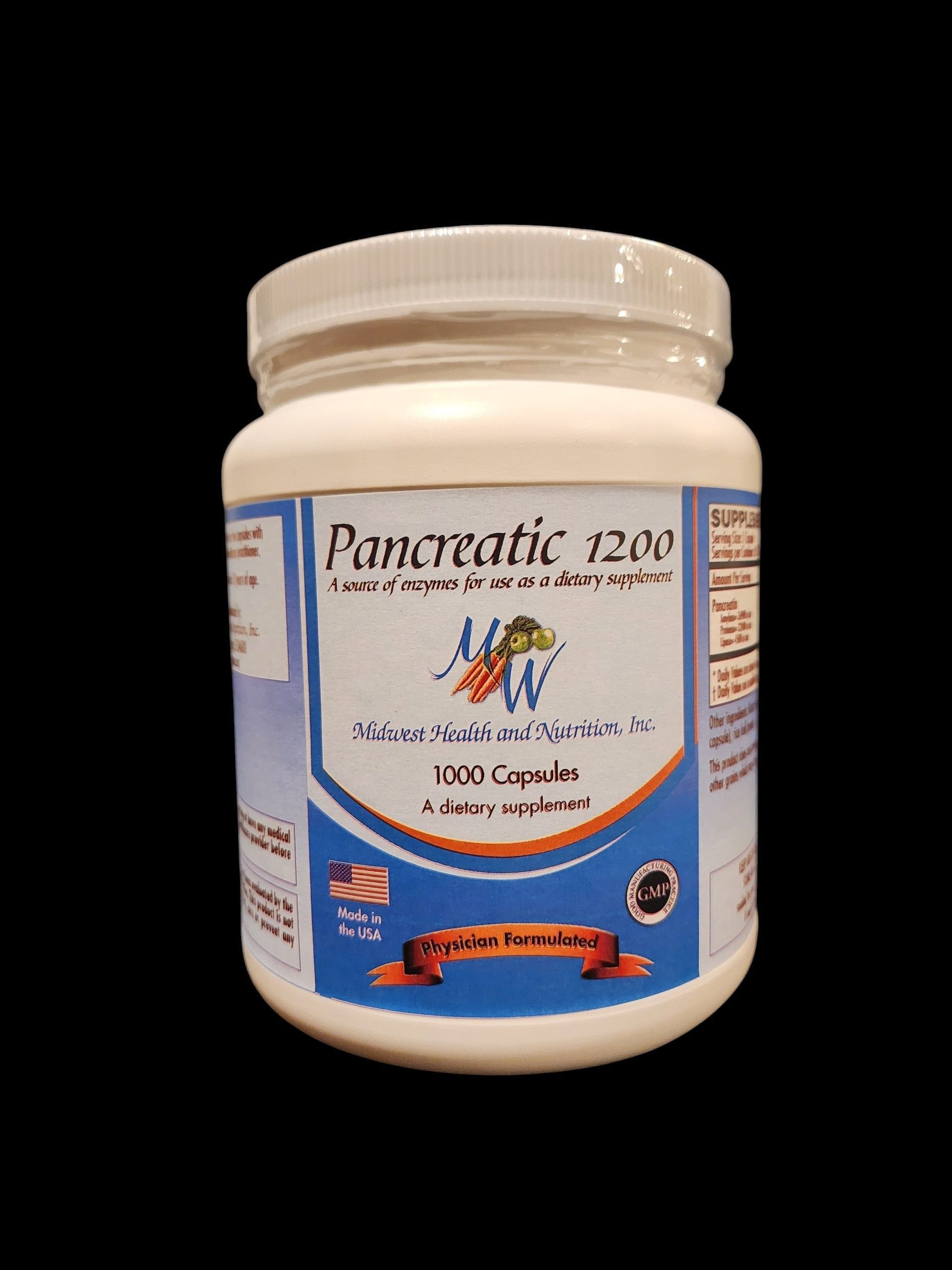 Pancreatic 1200 capsules 1000 count