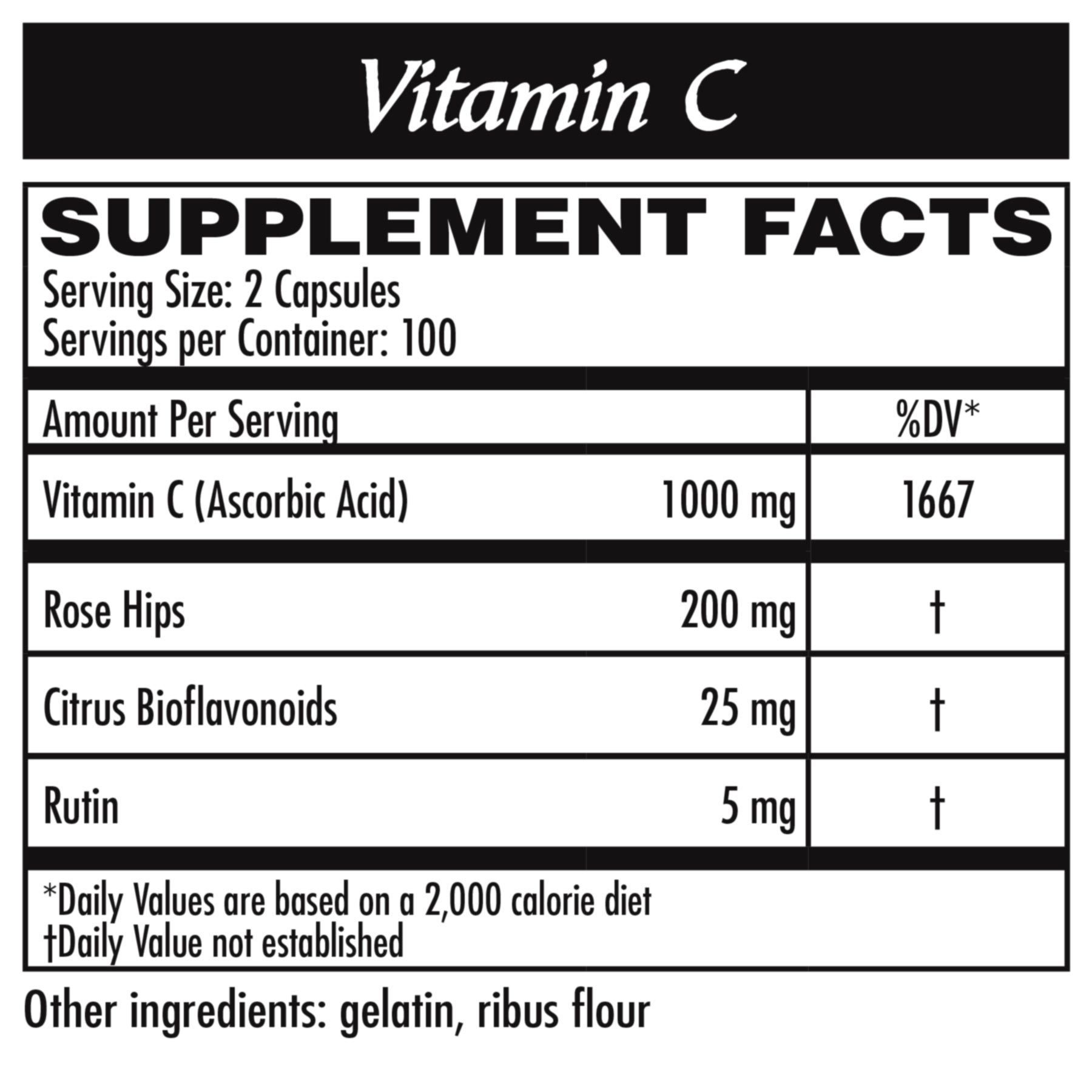 Vitamin C Capsules 200 count